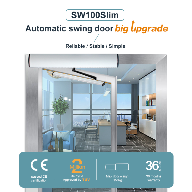 SW100 SLIM No Touch automatische draaideuropener, zwart en wit 