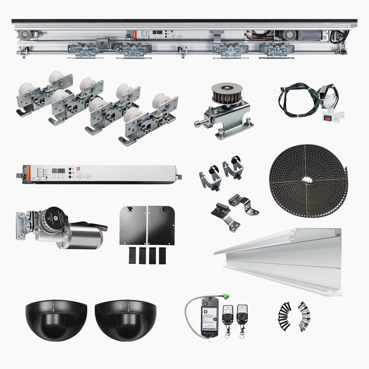 55W motor dubbele open automatische deur glazen schuifdeuraandrijving met sensor