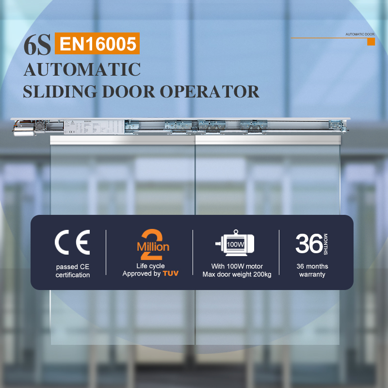 6S Europese norm voldoet aan EN16005 automatische schuifdeuraandrijving krachtige motor digitale controller 